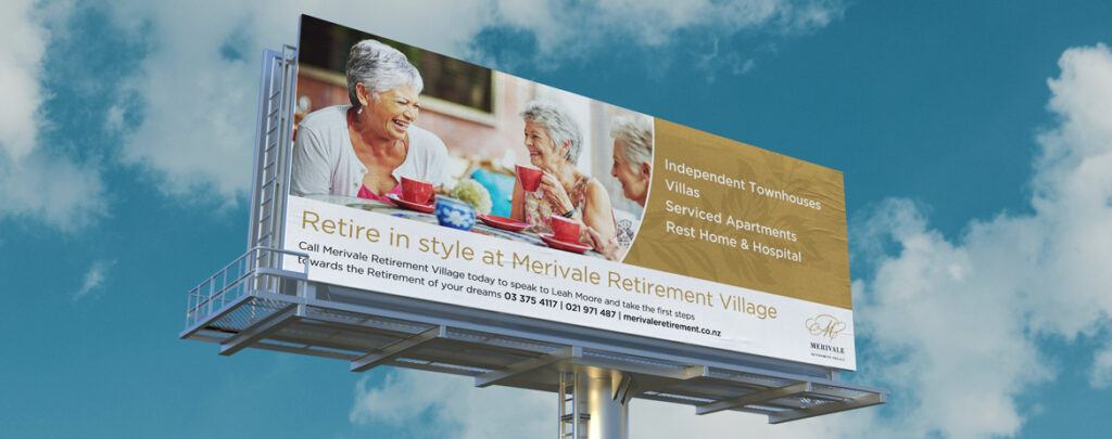 Merivale Retirement Village, Christchurch billboard