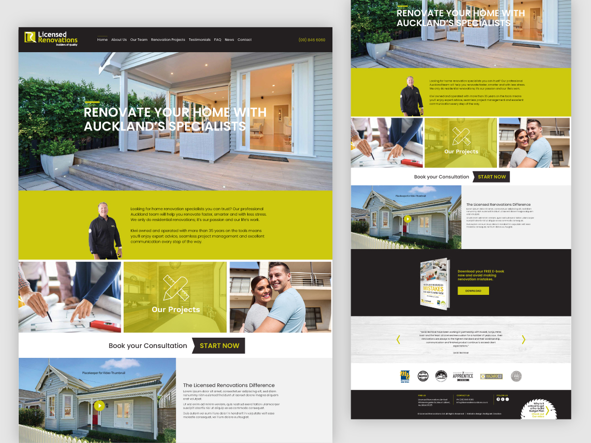 Beautiful website for builder
