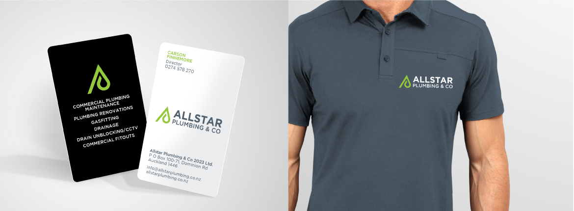 Business card design for plumbing company