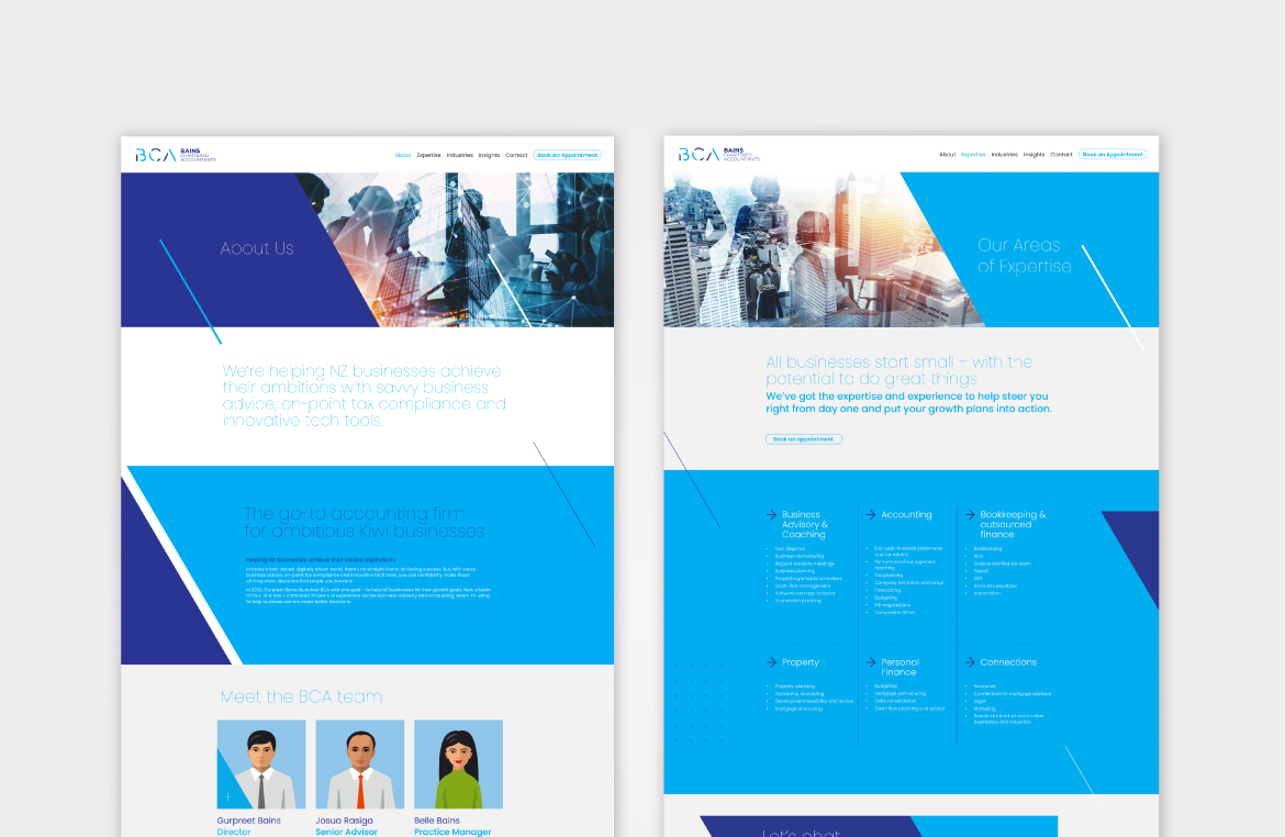 Website for chartered accounting firm