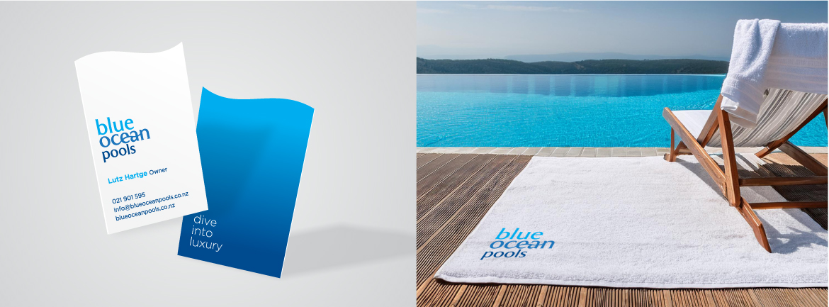 Business cards for swimming pool company