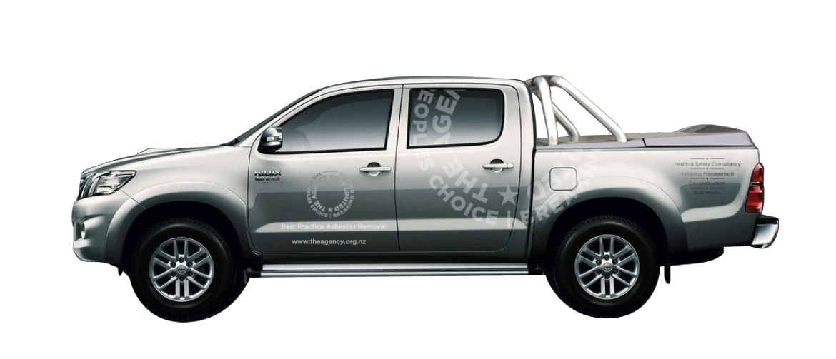 Vehicle graphics for asbestos removal company