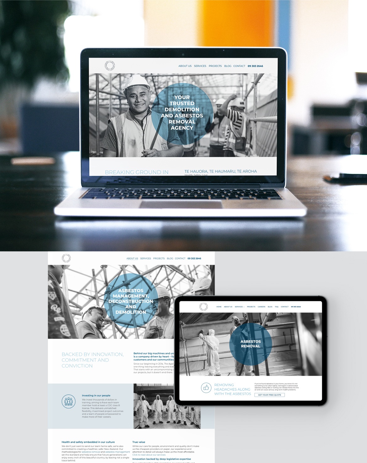 Website for asbestos removal company