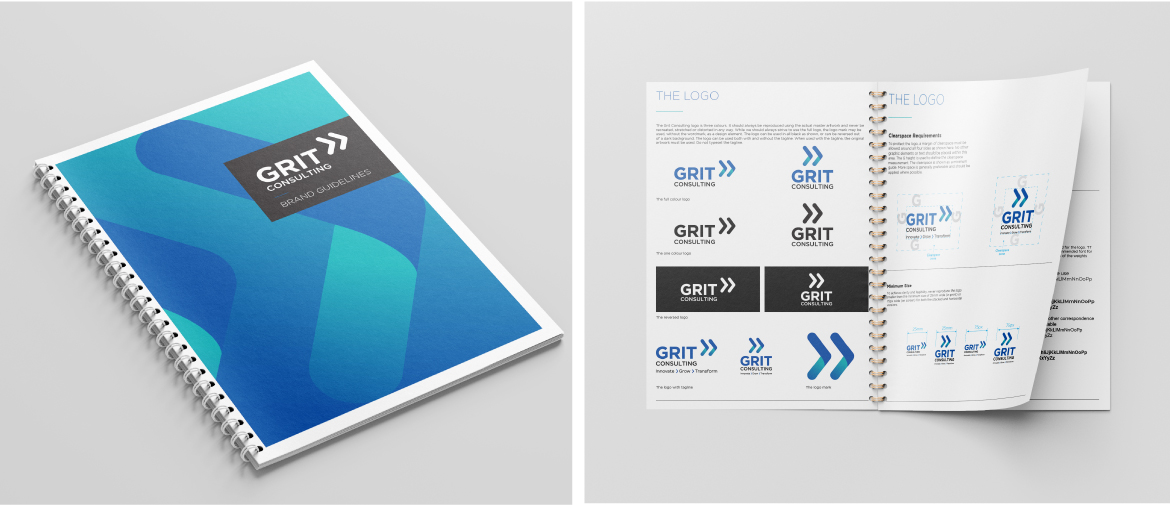 Brand guidelines for Grit Consulting business coach