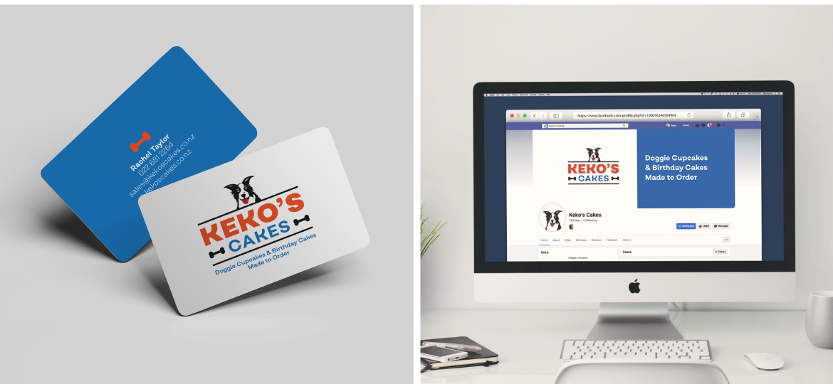 business card and Facebook banner for pet food company