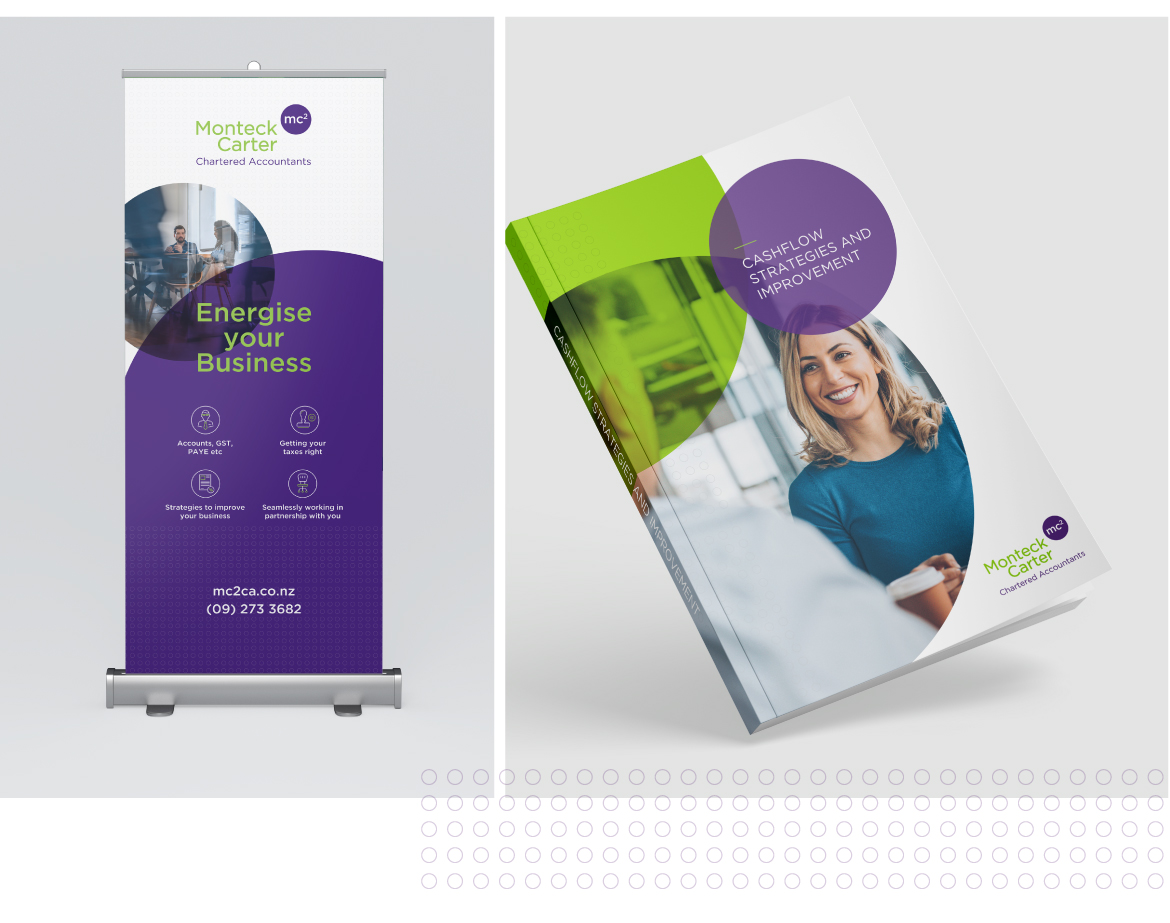 Pullup banner and e-book for chartered accounting firm