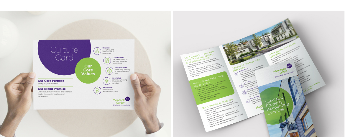 Culture card and brochure for chartered accounting firm