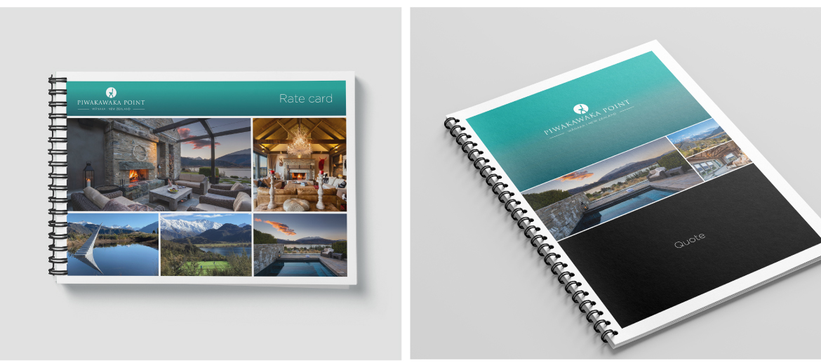 Luxury Wanaka eatate printed materials design